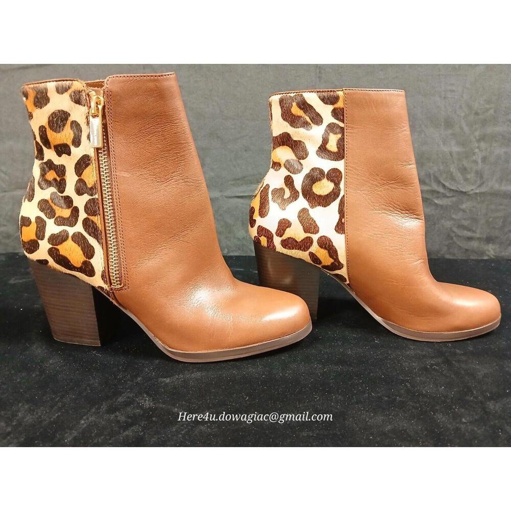 Michael Kors Women's Silvy Ankle Bootie Leather/Haircalf Mocha, Size:6M